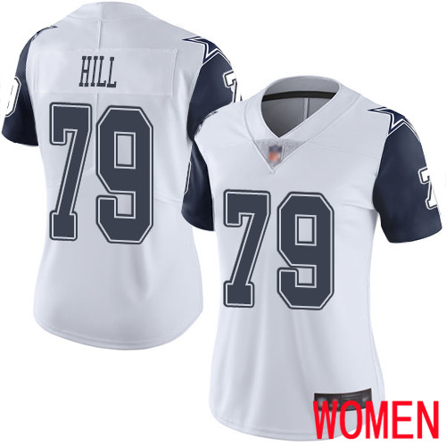 Women Dallas Cowboys Limited White Trysten Hill #79 Rush Vapor Untouchable NFL Jersey->dallas cowboys->NFL Jersey